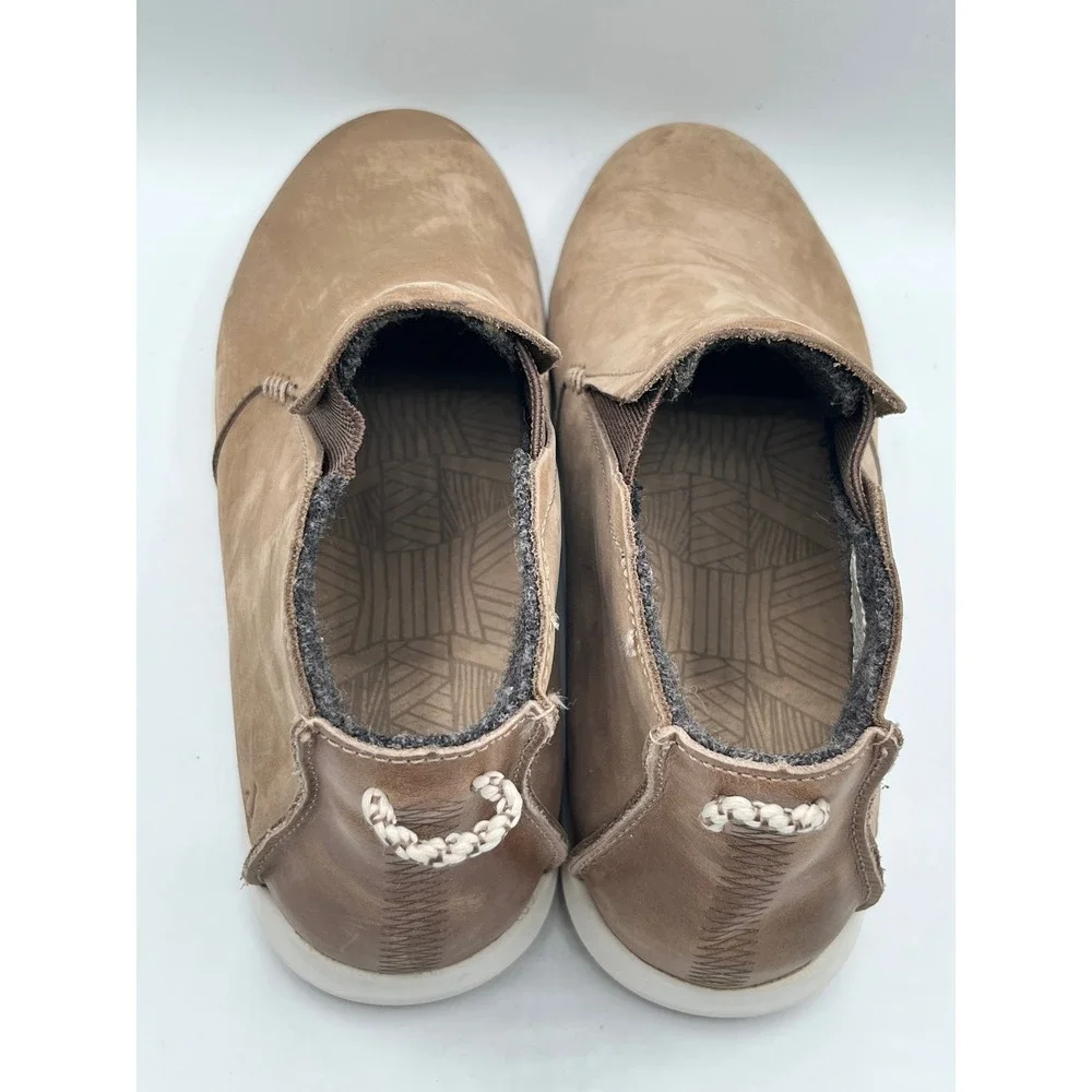 OluKai Hawai'iloa Manu Hope Women Sz 9 Taupe Grey Leather Waterproof Ankle Boots